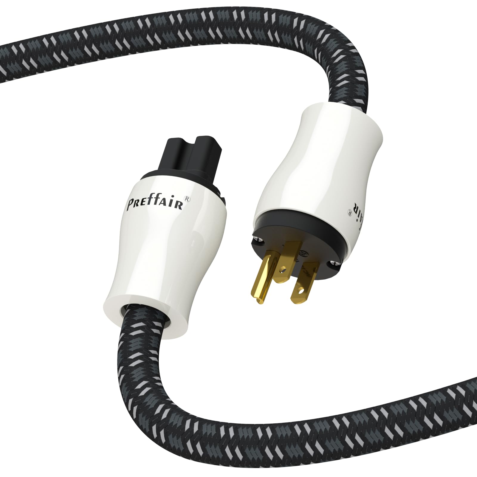 Preffair 10AWG オーディオ電源ケーブル 純銅OFC 3ピン 125V/15A ac電源コード IEC320 C13/C15ブ オーディオ用電源コード 耐久性 ホームシアター AVレシーバー パワーフィルタ アンプ サウンドシステム用(2M)