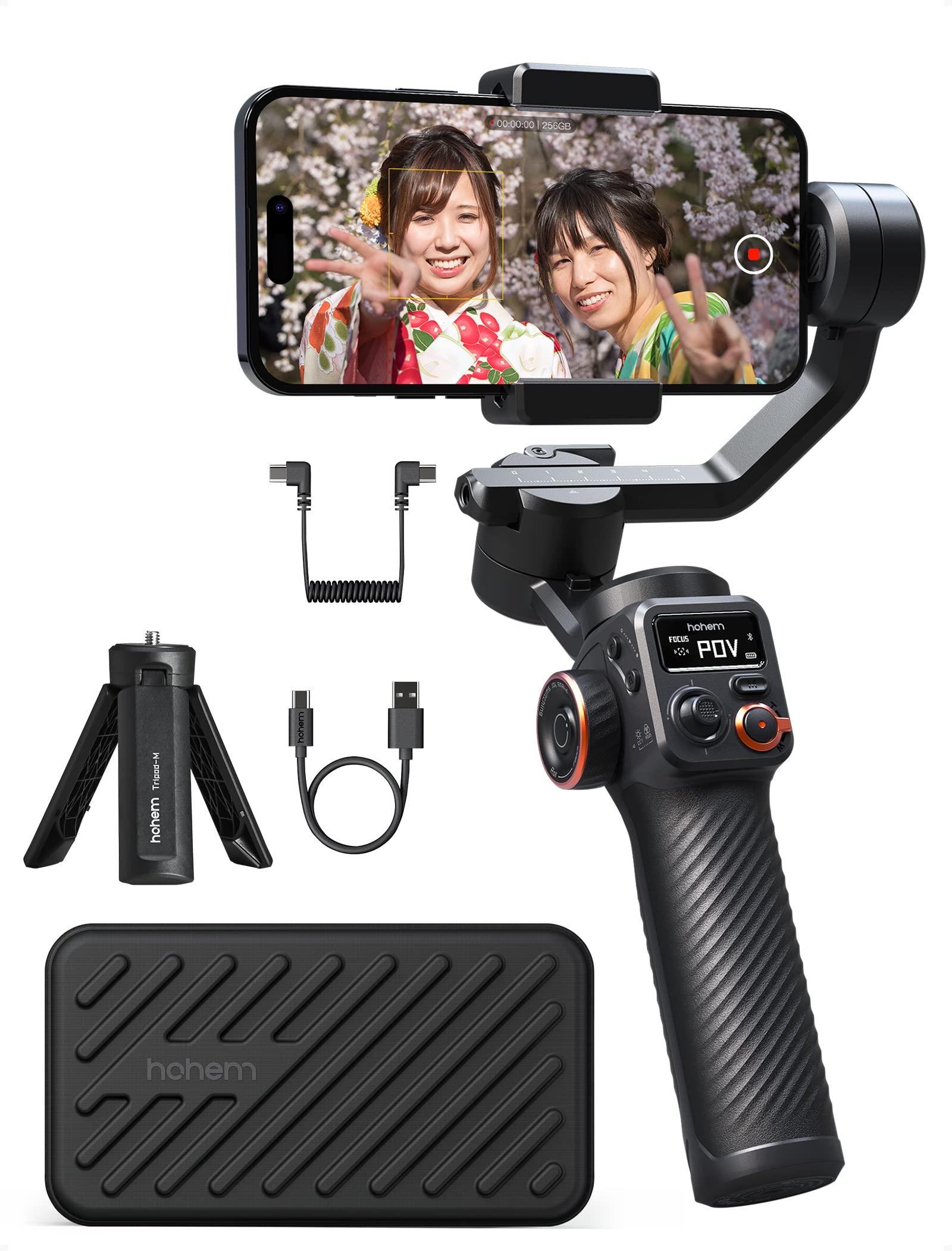 乐天商城 - hohem M6 ジンバル hohem 7.0 3軸手ぶれ防止スマホジンバル 自動追跡 ジェスチャー操作 360°無限回転 手持ちジンバル スマホ 18時間駆動 スマホに給電可能 耐荷重400g Android&iPhone対応 Vlog スマホ スタビラ