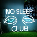 楽天湖南オンラインNo Sleep Clubネオンサイン Eyesネオンライト ホワイトブルーledネオン管 壁の装飾 調光可能なネオンライト バー 誕生日 パーティー オフィス ベッドルーム バレンタインデーの装飾用