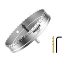 Mollom (7-3/8インチ | 187mm) 高耐久超硬ホールソー、パイロットドリルビット2個、ホールカッターはステンレス鋼、軟鋼、鉄、銅、真鍮、プラスチックをカットします