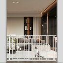 エルフ ベビー(Fairy Baby)ベビーゲート 階段上 ペットゲート ベビーフェンス 適用幅61-266cm ビデオ付き 突っ張り式 オートクローズ機能 扉開閉式 赤ちゃん ゲート ベビーガード 柵 拡張付き 補強部品付き 高さ78cm (ホワイト,