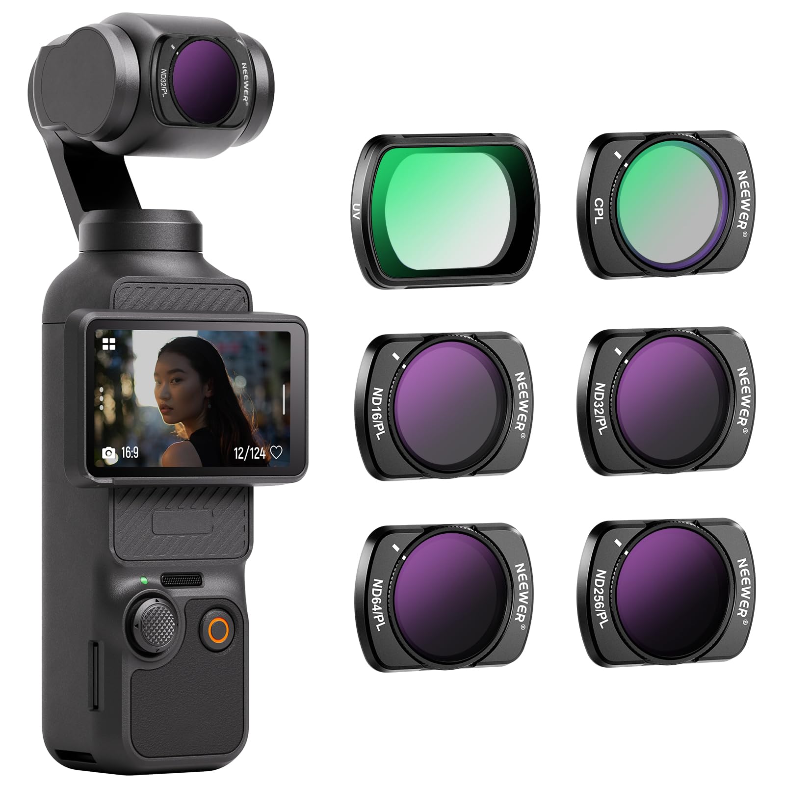 NEEWER ޥͥåNDCPLե륿å ѥ֥ DJI OSMO Pocket 3 6ѥå UV CPL ND16/P...