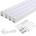 器具一体型 LED蛍光灯 40W型 昼白色 2300LM 低消費電力18W led蛍光管 直管120cm AC85~265V対応 5000Kの太陽光に近い自然な光 軽量 スイッチ付き電源配線コード1本付き (40W 4本