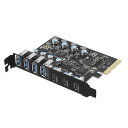 Farboko 7ポート USB 3.2 Gen 2 PCI Express (PCIe) 拡張カード 10 Gbps (4 Type-Aおよび3 Type-Cポート), PCデスクトップ用PCIe USBマザーボードカード, 外部電源不要