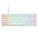 ラピッドトリガーMechLands AJAZZ AK680 MAX 有線ゲーミングキーボード ホール効果スイッチ ラピッドトリガー磁気キーボード 8Kポーリングレート トップ構造 RGBバックライト付きメカニカルキーボード (White)