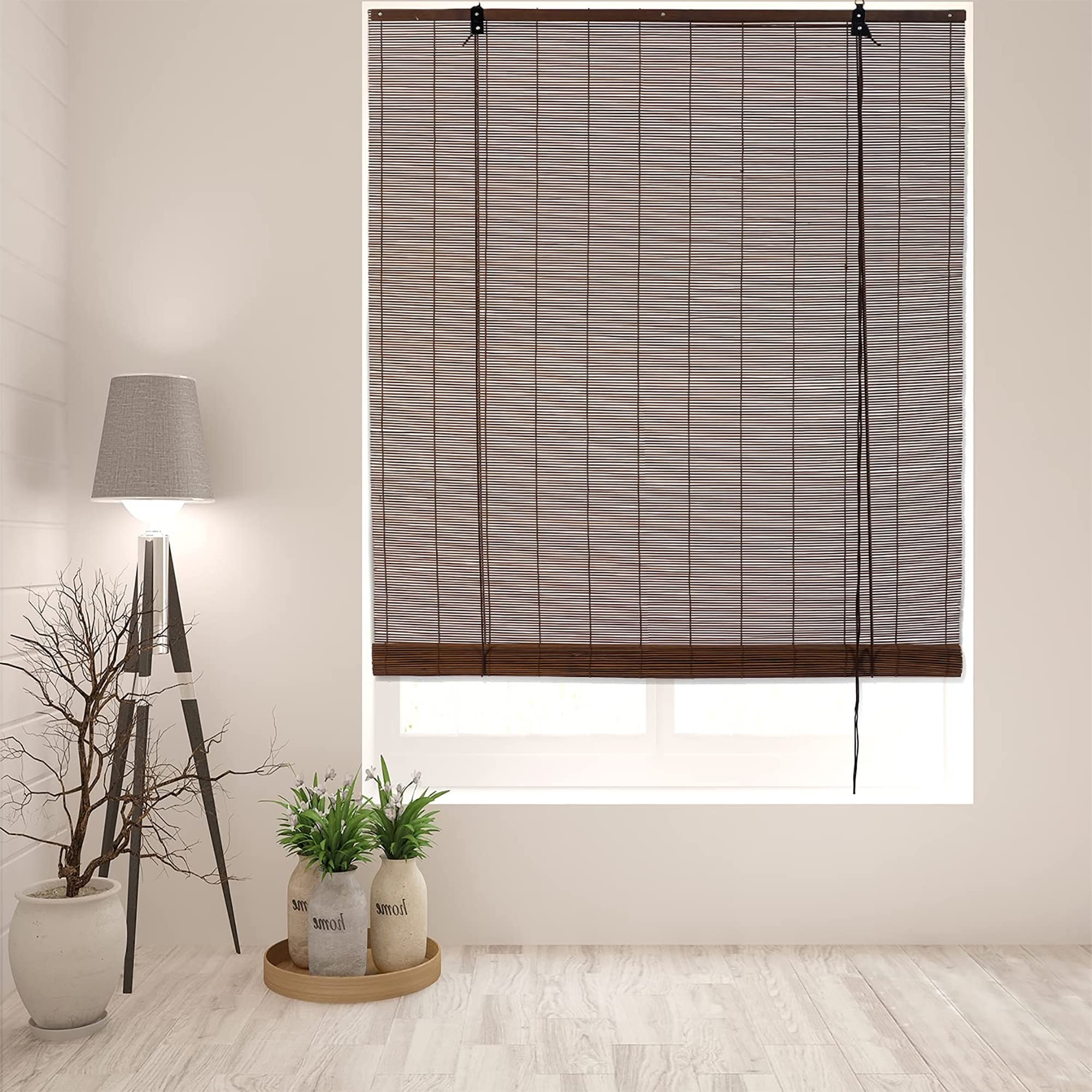 Yitian Bamboo Art 竹すだれ 2本セット 幅88cm×丈135cm 炭化焼竹 竹ロールスクリーン 簾 屋内 屋外 竹..