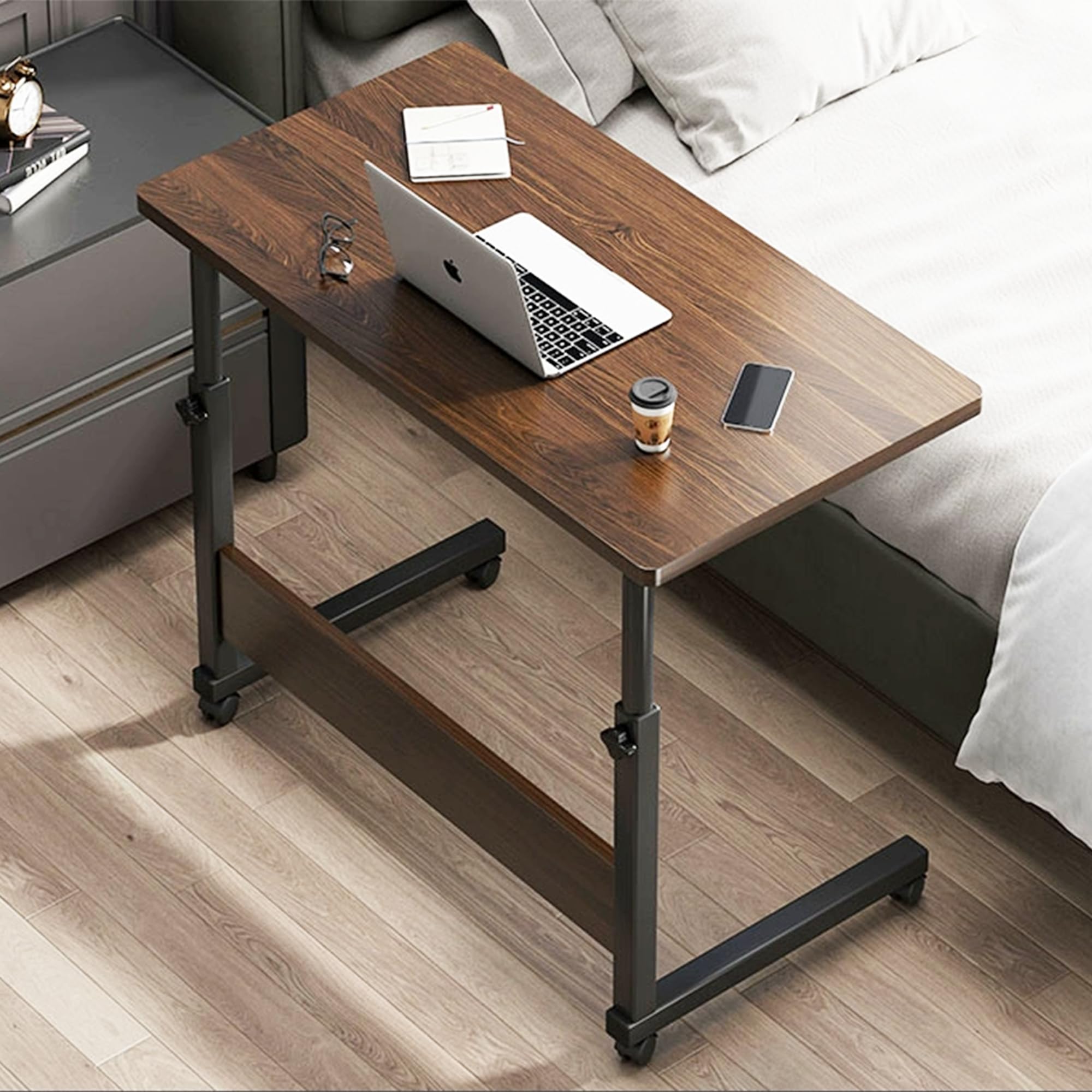 サイドテーブル ベッドテーブル キャスター付きテーブル 昇降式 テーブル サイドデスク サイドテーブル..