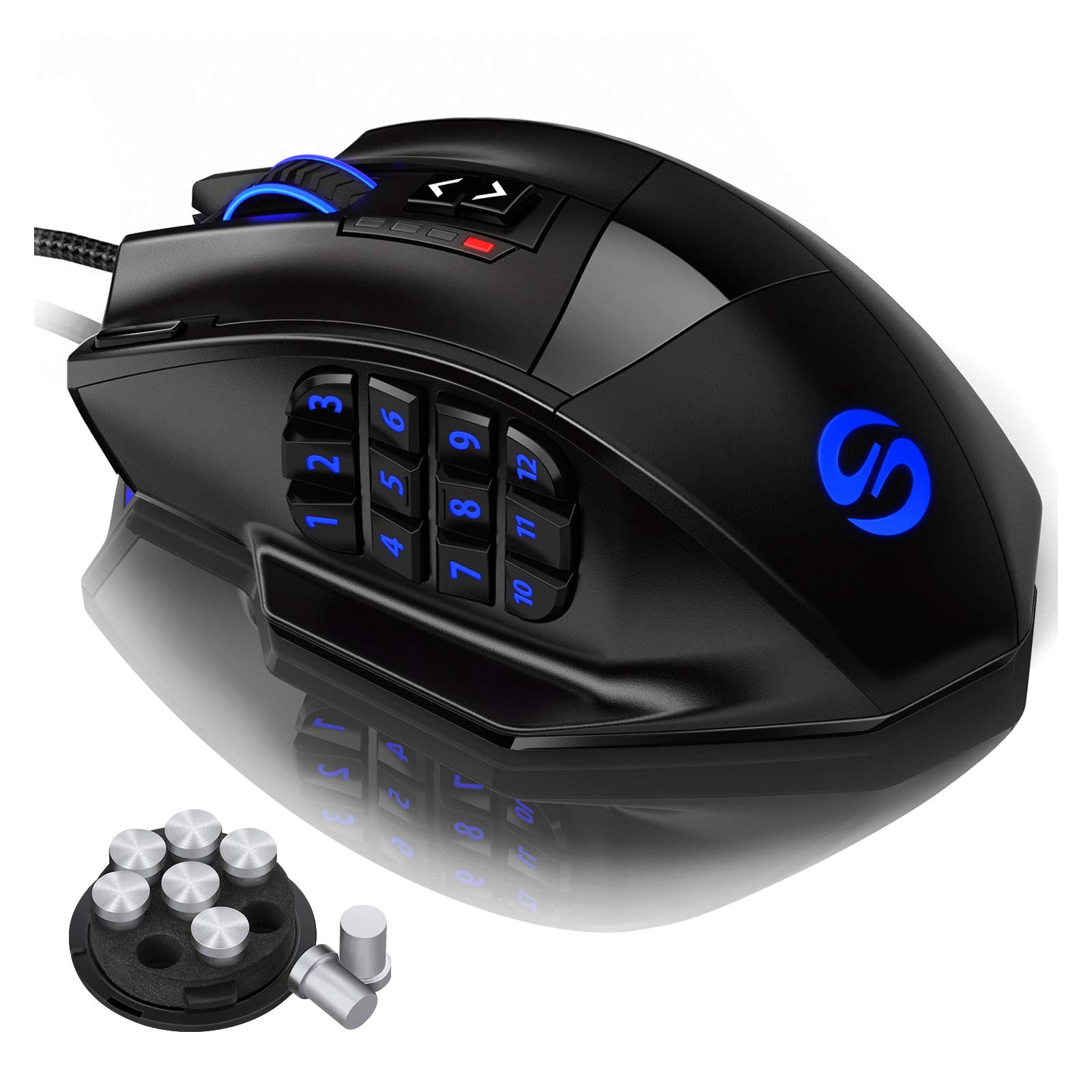 楽天湖南オンラインUtechSmart ゲーミングマウス 有線 サイドボタン付き 16400DPIまで調節可 高精度レーザー式 MMO用 PC用