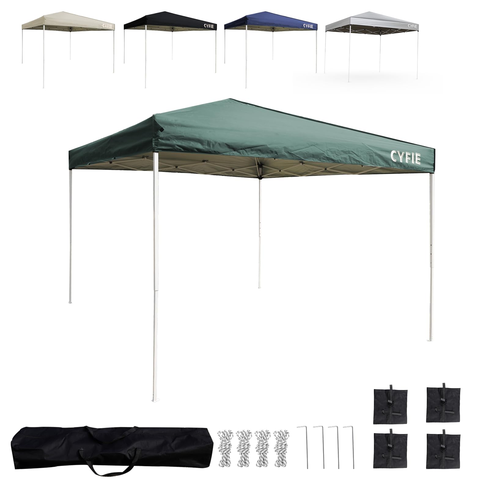 楽天湖南オンラインCYFIE タープテント 3m×3m 遮熱 遮光 UVカット耐水 防風 ワンタッチ設営 3段階調節 コンパクト収納 イベントテント 運動会 業務用 祭り 屋台 アウトドア用 スチールフレーム 錆び防止 設営説明書付属 収納袋付き キャンプ バーベキュー 日