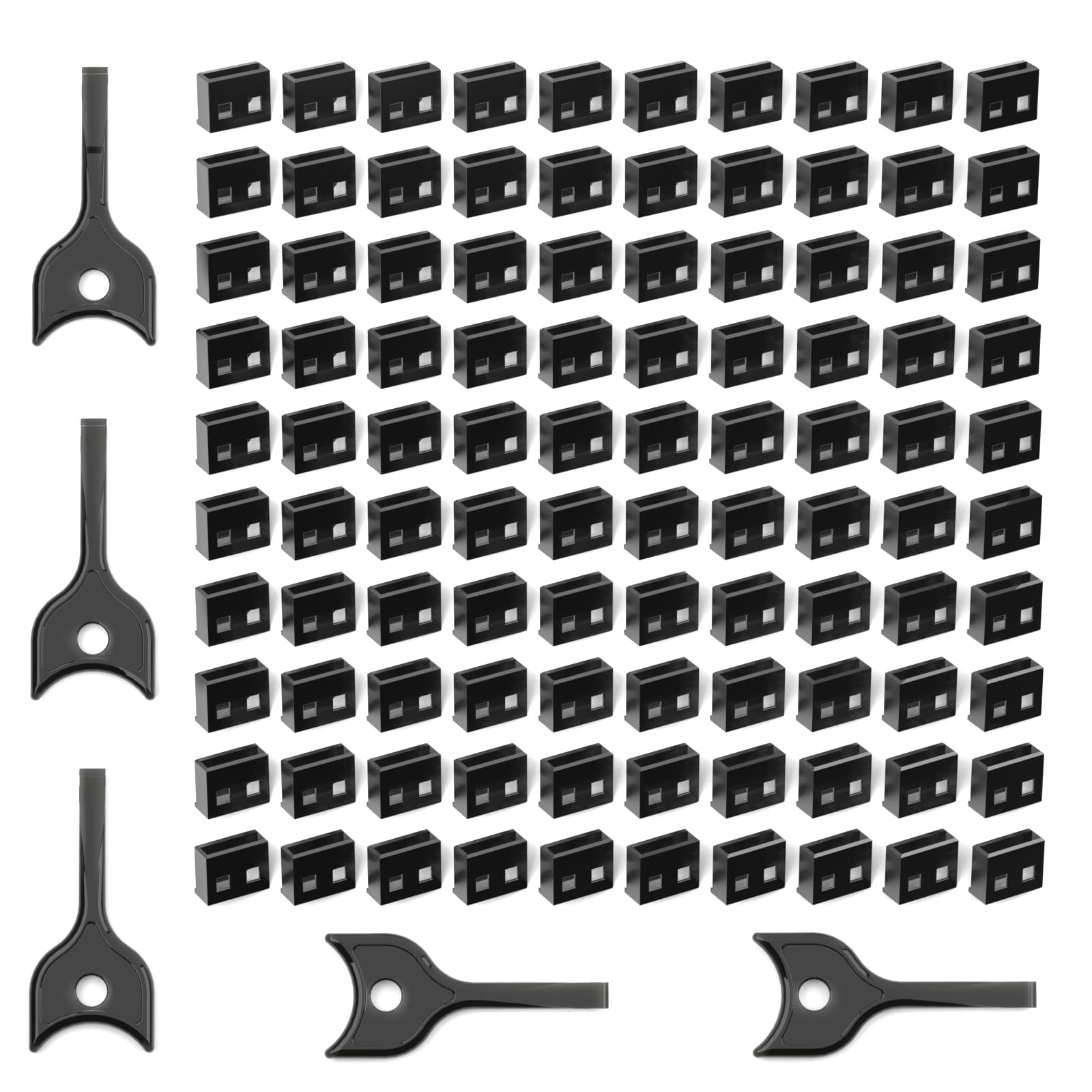 USB-Aポートロック 100個セット（鍵5個付き）取り外し可能なUSB Type-Aロック データ保護 防塵・防湿 USB Type-Aポート、PC、ノートパソコン、テレビ、ルーター用（ブラック）