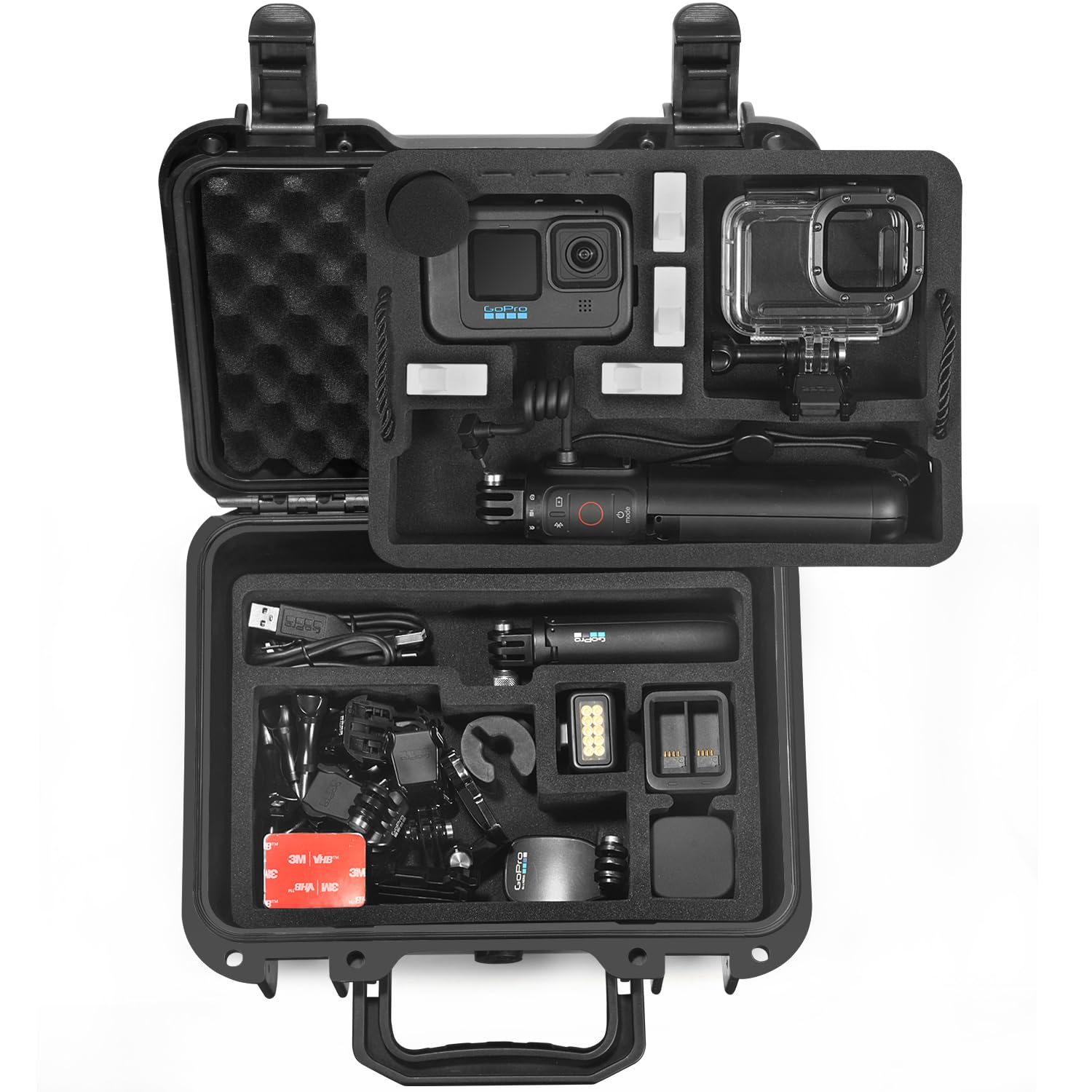Lekufee Gopro Hero 13防水ハードケース Gopro Hero 12/Hero 11/Hero 10/Hero 9/Hero 8/Gopro Media Mod/Volta/Creator Edition/アクションカメラおよびその他のア