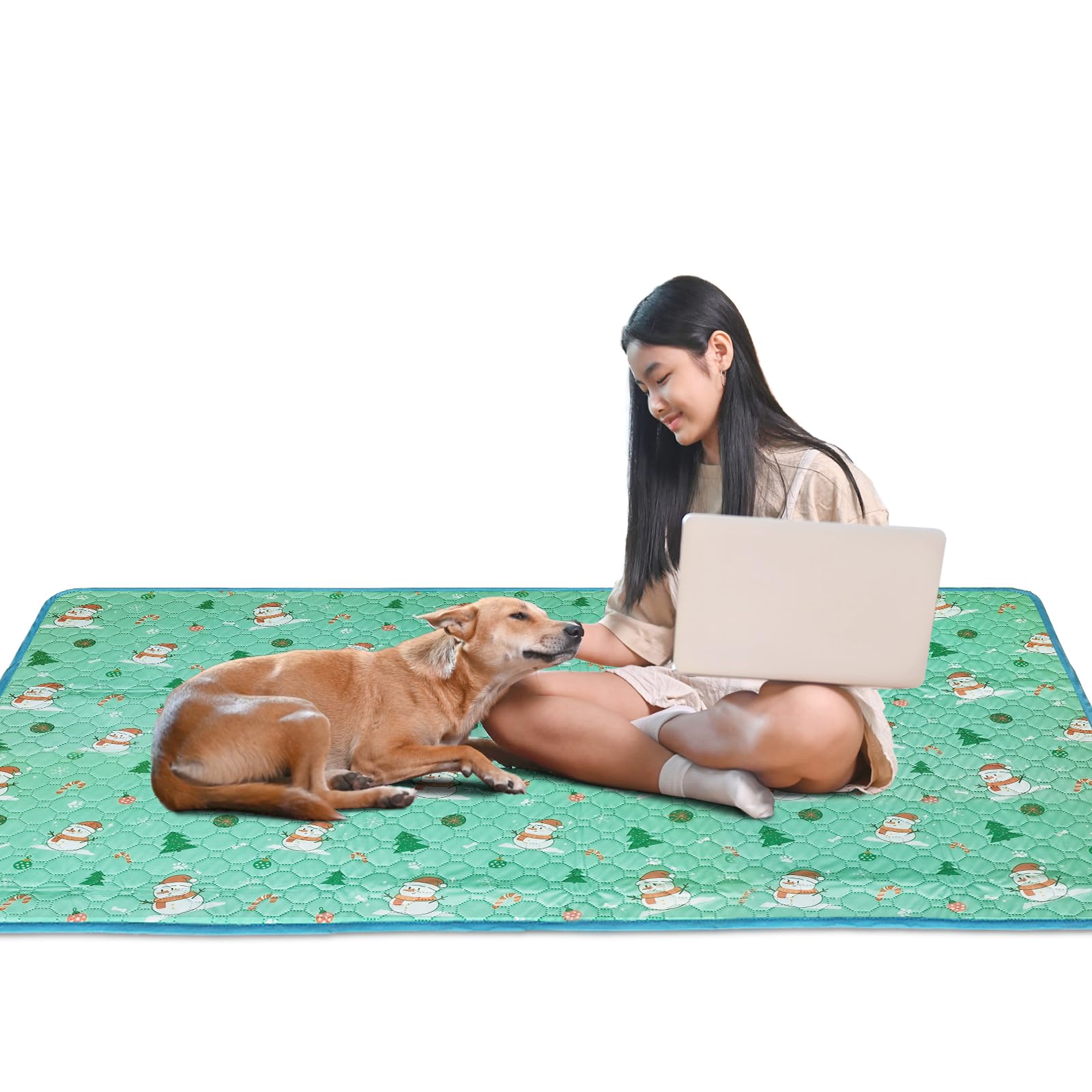 TiTiSNUGY 洗えるペットシーツ ペット用おしっこマット 【ブルー縁ガイド！】 ペットマット 大型犬・猫..