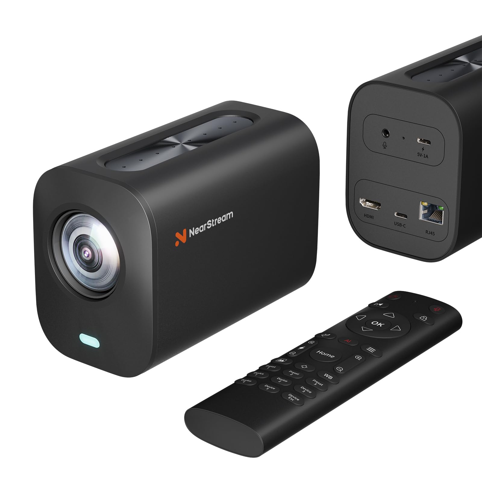 NearStream VM20 ストリーミングカメラ ウェブカメラ ビデオカメラ PCカメラ 4K@60FPS 1080P@60FPS 40倍ズーム 配信用 YouTube/TikTok/OBS 有線 USB2.0 Type-C/HDMI2.0/RJ45/