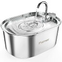 【2024新登場*推奨】 Parner 猫 自動給水器 ステンレス製 ペット給水器 水飲み器 循環式 静音 節電 省エネルギー 3.2L大容量 蛇口式設計 猫 犬 鳥用 多頭飼い/お留守番対応 フィルター付き 水洗い可能 ペット用品