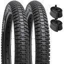 YunSCM 2本セット,18 1.95 タイヤ,18x1.95 53-355 自転車タイヤ + 18x1.75/2.25 チューブ 肉厚 米式バルブ32mm,適用18インチ 1.95 クロスバイク、マウンテンバイク、mtb,Y-211