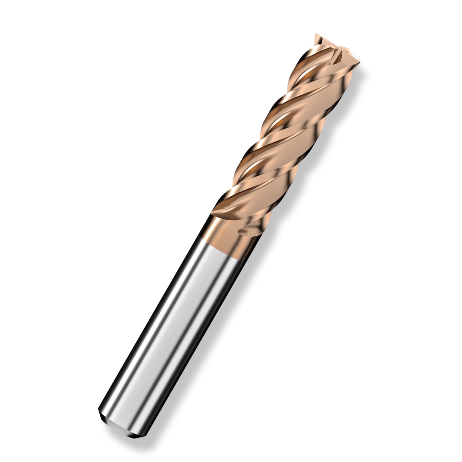 Cleqee スクエア エンドミル 刃径12mm × 刃長45mm × 全長100mm × 軸径12mm 4枚刃 TiAlNコート 超硬 ス..