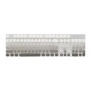 EWEADN V30タイプライターキーボード メカニカル式ゲーミングキーボード グラデーションキーキャップ 全キー防衝突 LED発光バックライト付き Windows/Mac対応 Bluetooth/2.4G/有線 オフィス&ゲーム用 104キー 英語配列