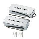 FLEOR アルニコ 5 シングルコイル ピックアップ ソープバークローム P90 ネック & ブリッジ ピックアップ セット