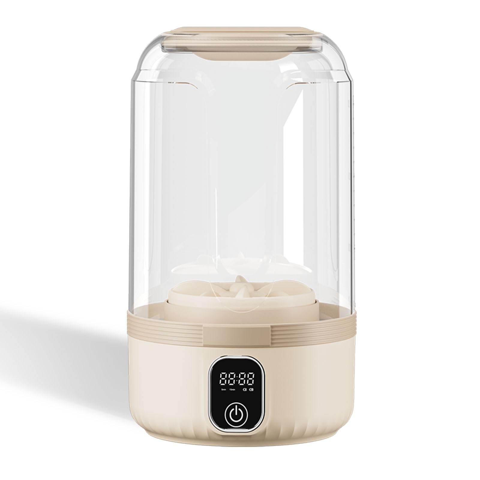小型洗濯機、ワイヤレスのミニ洗濯機、360°密封構造ブルーライト深層洗浄機能、ソックス・下着・赤ちゃんの衣類対応、一人暮らし・アパート・学生寮・ホテル・旅行・キャンプ用、静音省エネ、ベージュ
