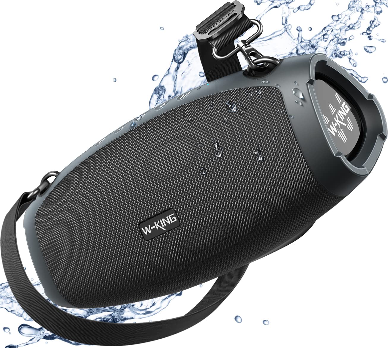 楽天湖南オンラインW-KING 120W MAX 70W RMS Bluetoothスピーカー 重低音、IPX6防水ポータブルワイヤレスアウトドアスピーカー、パワーバンク、DSP、クリスタルクリアオーディオ、2台ペアリング、EQ、TFカード、AUXパーティー、ホーム、キャン