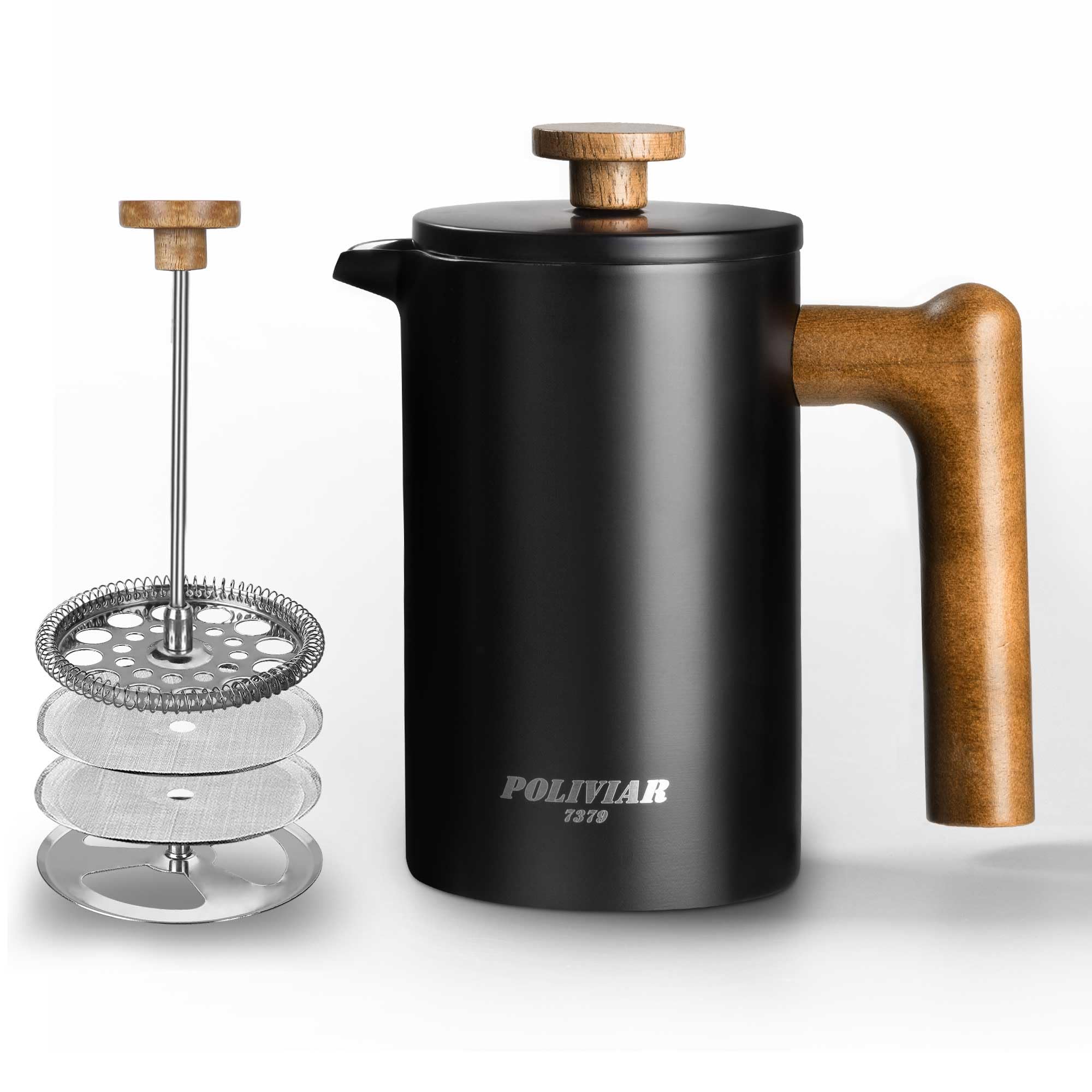POLIVIAR եץ쥹 0.6L ҡץ쥹 Ǯ ݲ ҡ᡼ french press ƥ쥹 ե...