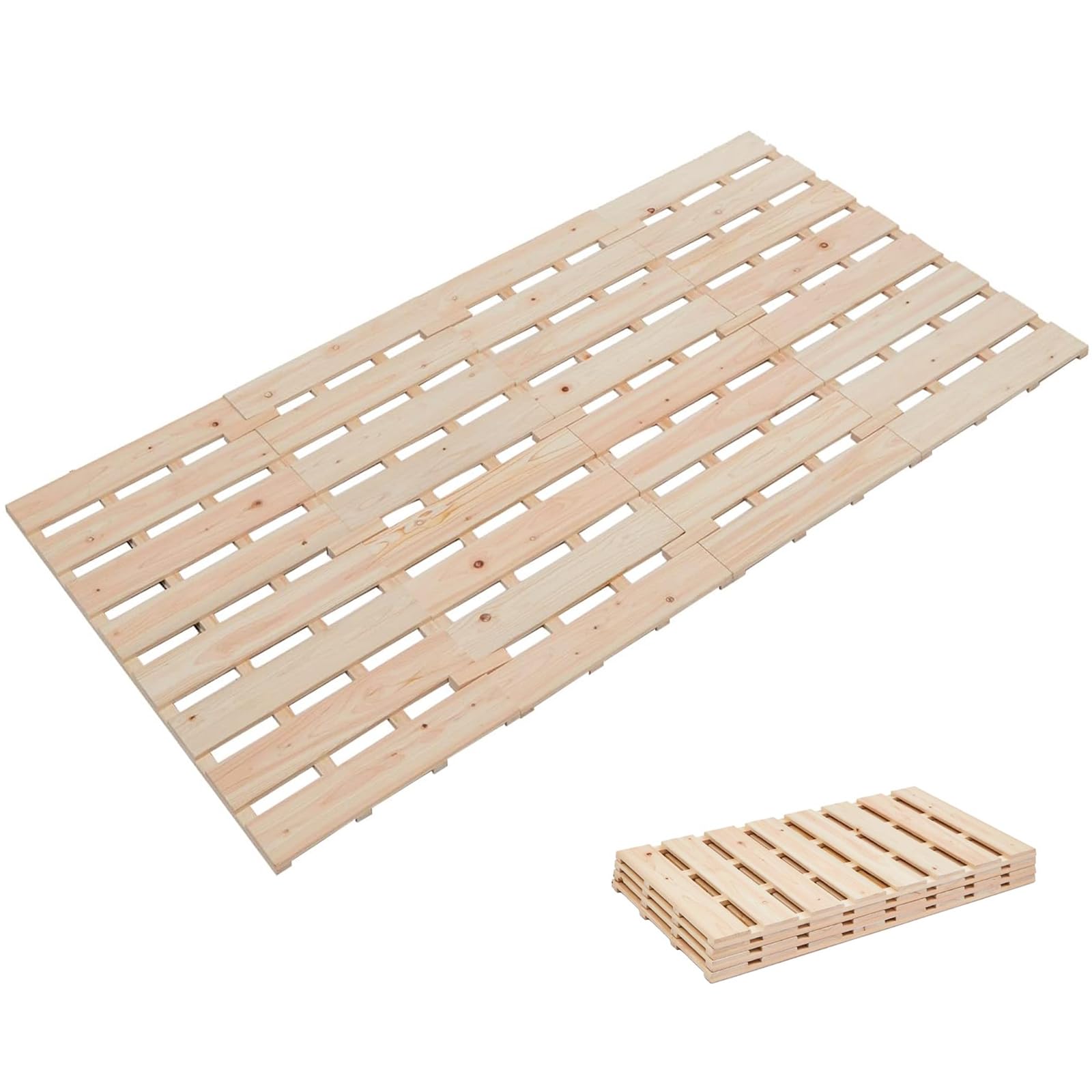 喜之木 すのこベッド セミダブル 折りたたみ スノコベッド すのこマット 国産ひのき ベッドフレーム 布団すのこ 4つ折り 滑り止め 通気 除湿 軽量 組み立て不要