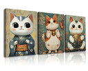 PIY PAINTING動物 ウォールアート、かわいい子猫ポスター、キャンバスの壁掛けアート、アートパネル、鈴付きの子猫、ジークレー・アートワーク、背景の壁画、デコレーション ベッドルーム リビングルーム 廊下 カフェ ダイニングルーム 書斎、内蔵木枠付き