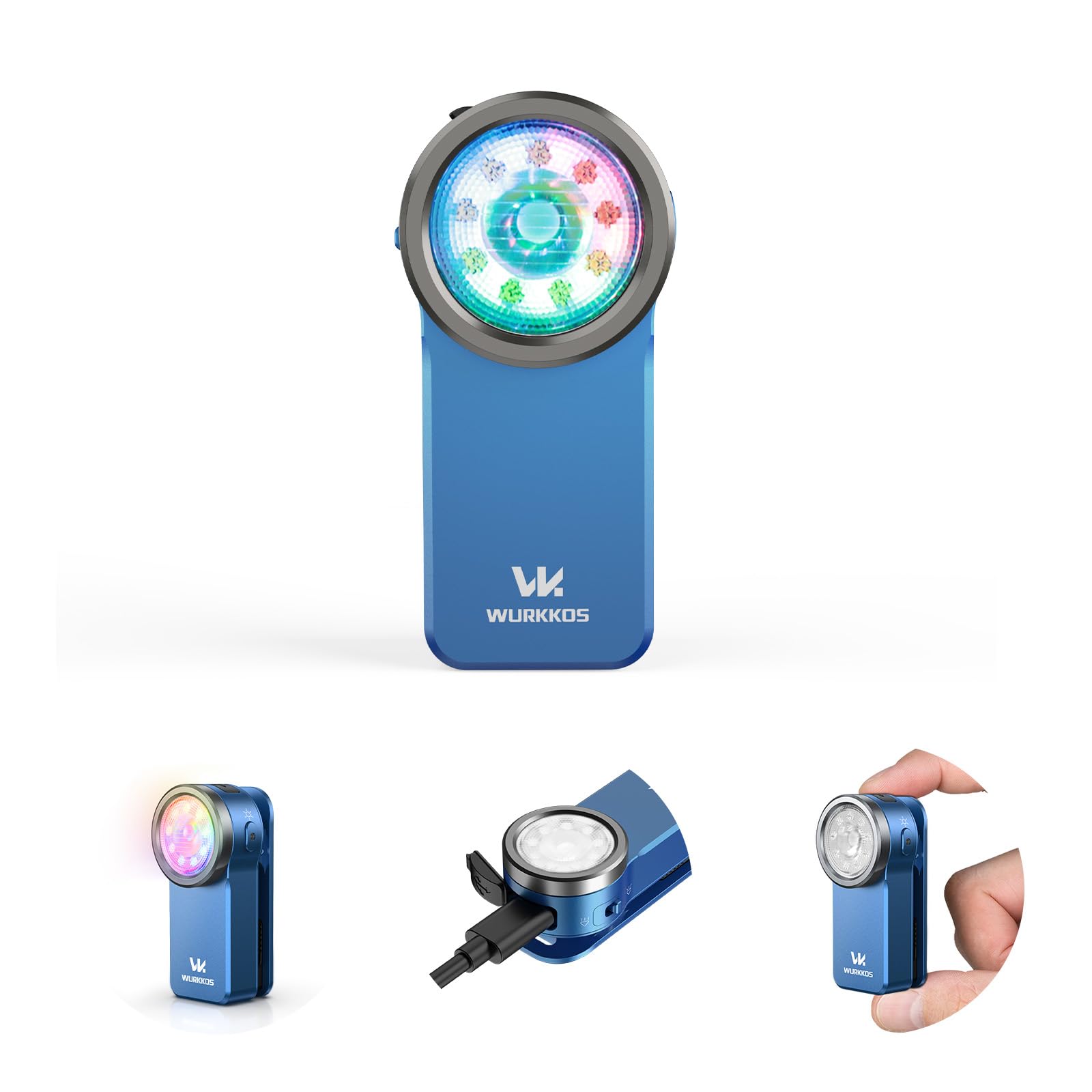 Wurkkos HD03 クリップライト LED軽量小型懐中電灯,680ルーメン,3つの光源,スポット/フラッドライトとR..