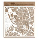 マドリード切り絵地図、白、30x30センチ、オリジナルデザインペーパーアート、アイデアギフト