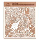 ニューデリー切り絵地図、白、30x30センチ、オリジナルデザインペーパーアート、アイデアギフト