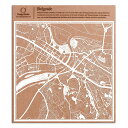 ベオグラード切り絵地図、白、30x30センチ、オリジナルデザインペーパーアート、アイデアギフト