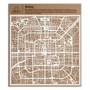 北京切り絵地図、白、30x30センチ、オリジナルデザインペーパーアート、アイデアギフト