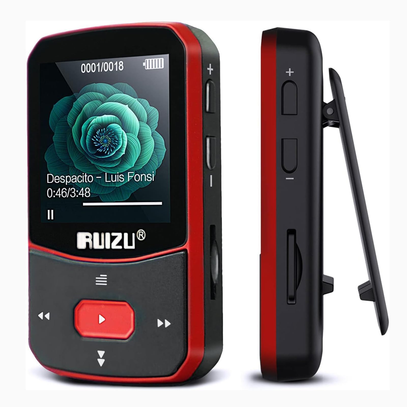 RUIZU 64GB クリップオン MP3プレーヤー Bluetooth 5.3、OTG機能、携帯音楽プレーヤーボイスレコーダー..
