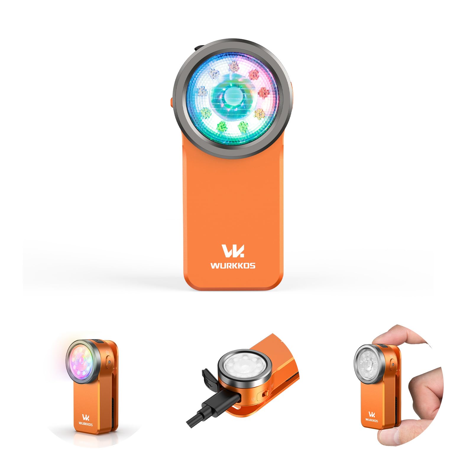 Wurkkos HD03 クリップライト LED軽量小型懐中電灯,680ルーメン,3つの光源,スポット/フラッドライトとR..