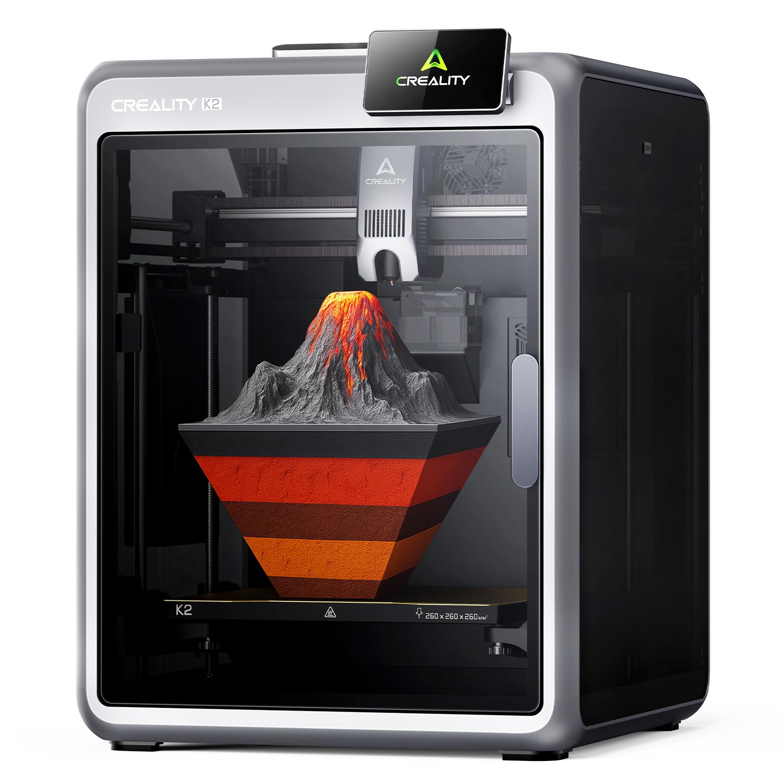 Creality K2 (A) 3Dプリンター 高精度印刷 多色造形 高速印刷 600mm/s 3dプリンター 自動レベリング ダイレクトドライブ押出機 Alカメラ 停電復帰 組立不要 静音印刷 初心者向け 家庭用 造形サイズ260×260×260mm