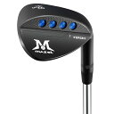 MAZEL (マゼル) FORGED 鍛造ゴルフサンドウェッジ メンズ 右利き ロフト角:48度、50度、52度、54度、56度、58度、60度 ワイドソールウェッジ (ステンレス鋼(鍛造 - ブラック), Rフレックス, 48, 度, 右利き)