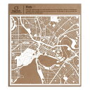 パース切り絵地図、白、30x30センチ、オリジナルデザインペーパーアート、アイデアギフト