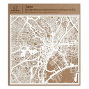 東京切り絵地図、白、30x30センチ、オリジナルデザインペーパーアート、アイデアギフト
