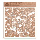 ケンブリッジ切り絵地図、白、30x30センチ、オリジナルデザインペーパーアート、アイデアギフト