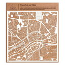 フランクフルト切り絵地図、白、30x30センチ、オリジナルデザインペーパーアート、アイデアギフト