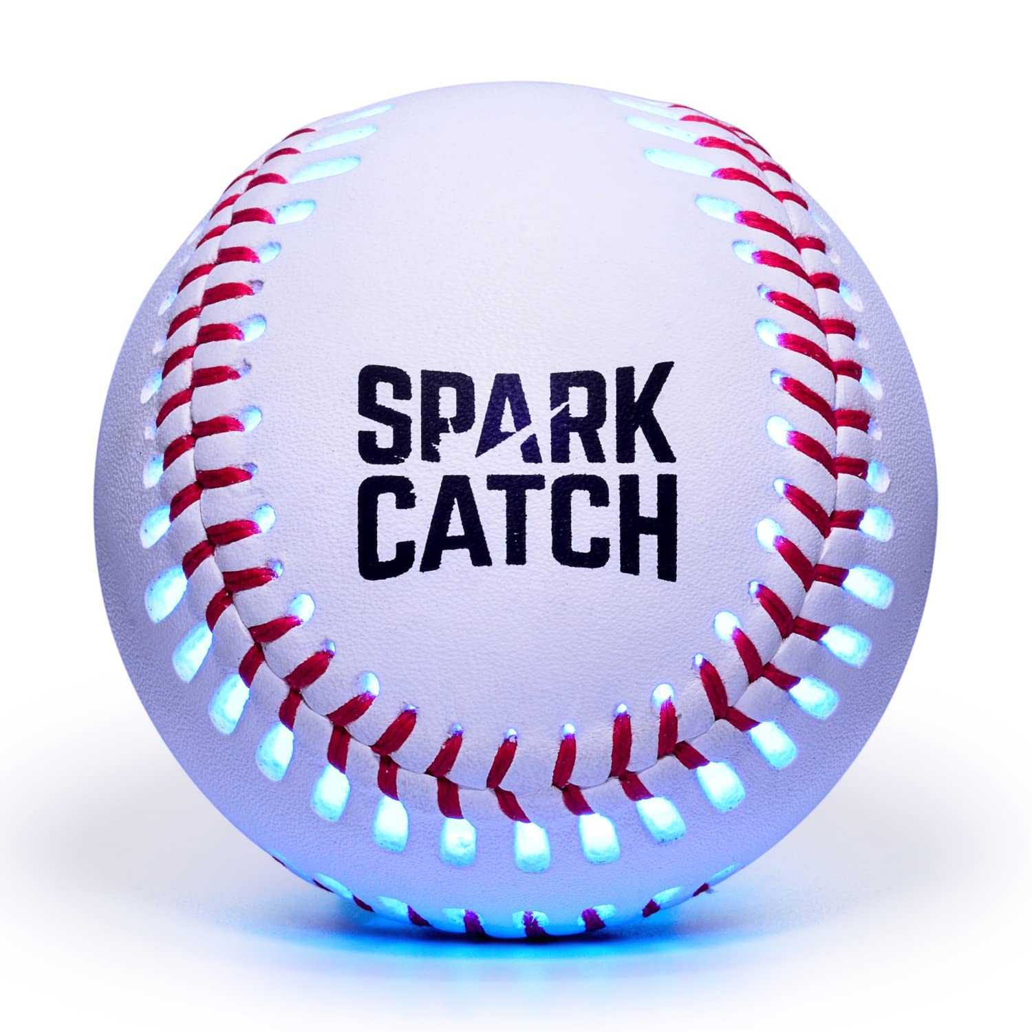 Spark Catch(スパークキャッチ) LED発光 野球ボール [ブルー] LEDライト内臓 硬球と同じ重量・サイズ 本革採用 夜間プレー・キャッチボールに最適