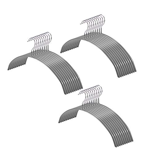 Cozyone ハンガー スーツハンガー 30本組 ジャケットハンガーすべらない 滑らないハンガー 洗濯物干し スリム ジャケット 収納 頑丈 衣類が滑り落ちない 型崩れ防止 乾湿両用(グレー,30本組)