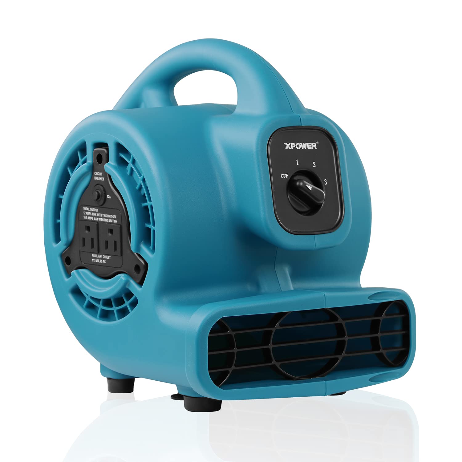 乐天商城 - XPOWER P-80Aミニマイティエアムーバーフロアファンドライヤーユーティリティブロワー外部アウトレットプラグ付き屋外芝生ファン (青)
