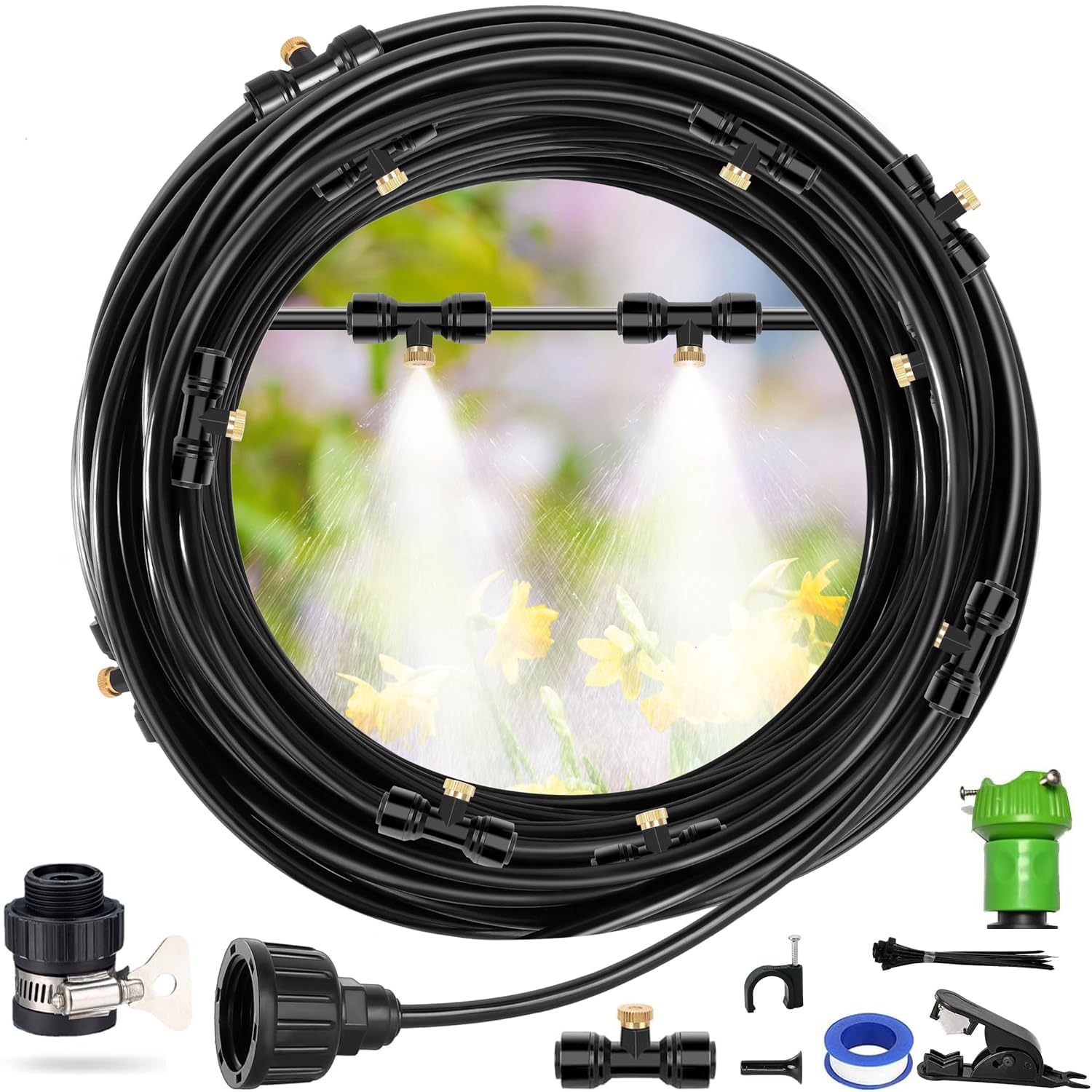 Modfiedミストシャワー 屋外 30M 噴霧ノズル ノズル スプリンクラー 散水ノズル 屋外冷却 節水 熱中症..