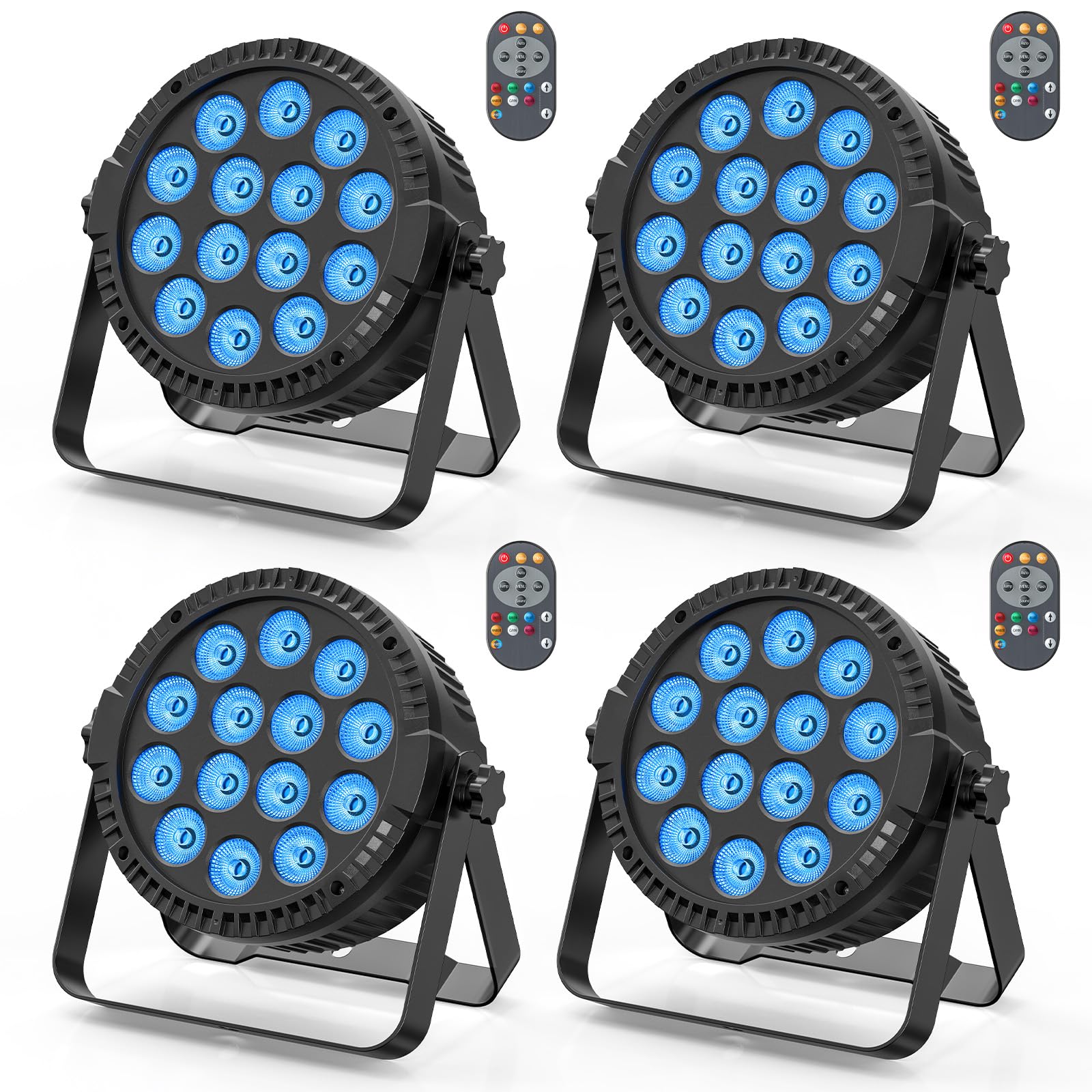ZonQoonz 4個セット14LEDx6W ステージライト LED舞台照明 リモコン付き RGBW(赤 緑 青 白)多色変更 デ..