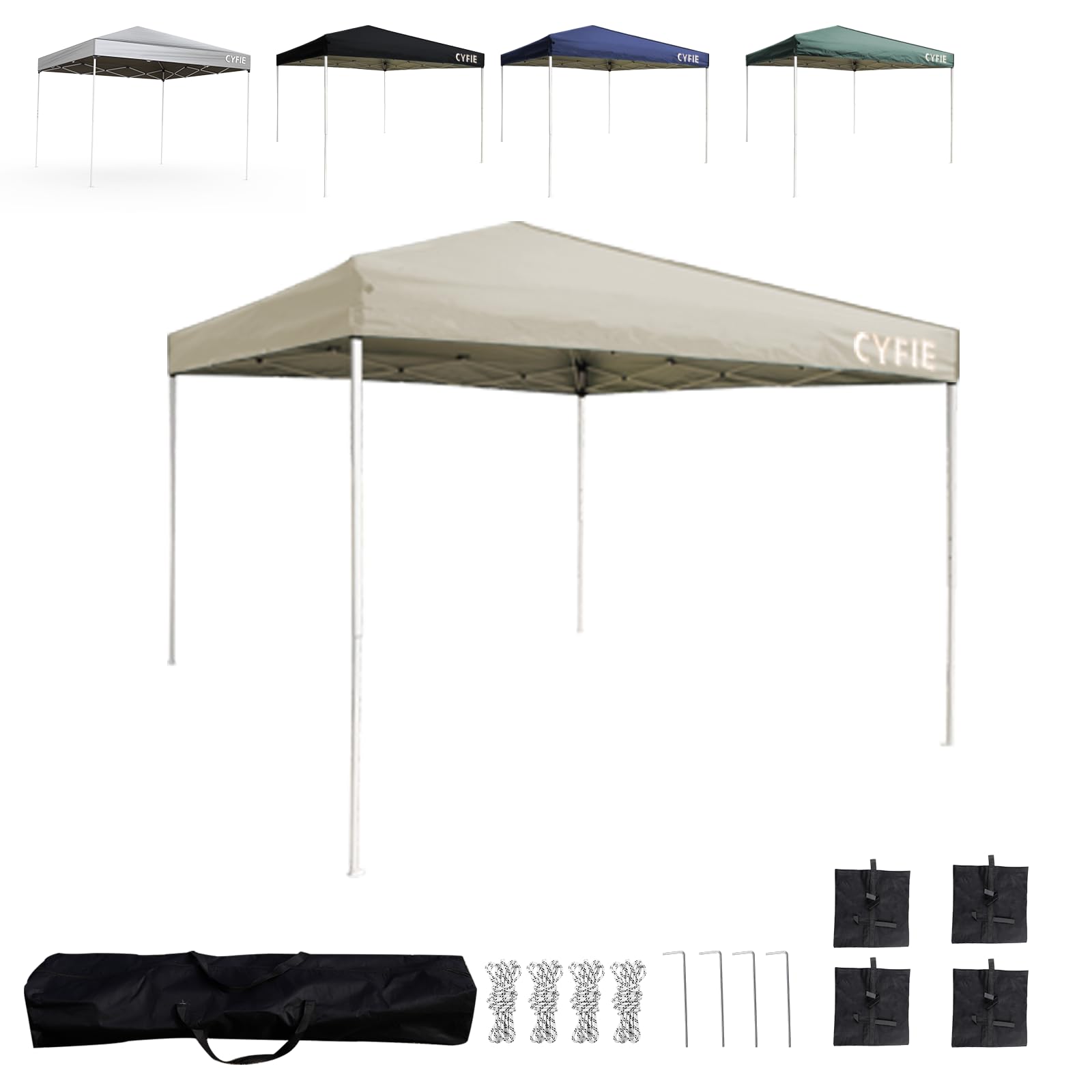楽天湖南オンラインCYFIE タープテント 3m×3m 遮熱 遮光 UVカット耐水 防風 ワンタッチ設営 3段階調節 コンパクト収納 イベントテント 運動会 業務用 祭り 屋台 アウトドア用 スチールフレーム 錆び防止 設営説明書付属 収納袋付き キャンプ バーベキュー 日