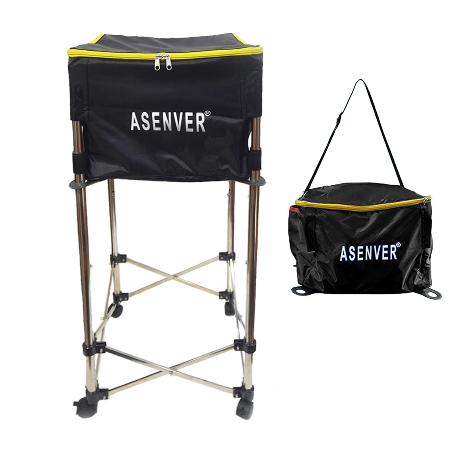 Voodans ボールカート ボールバッグ 移動式 キャスター付ボールバスケット 練習用 ボール収納カゴ 野球..