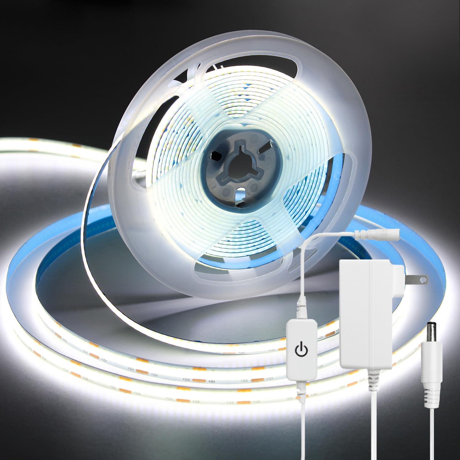 乐天商城 - iNextStation COB LEDテープライト 高密度 高輝度 24V 10m テープ照明 フレキシブル 320LEDs/m 調光可能 変形可能 切断可能 両面テープ 幅8mm cob LEDテープライト 非防水 DIY 昼光色