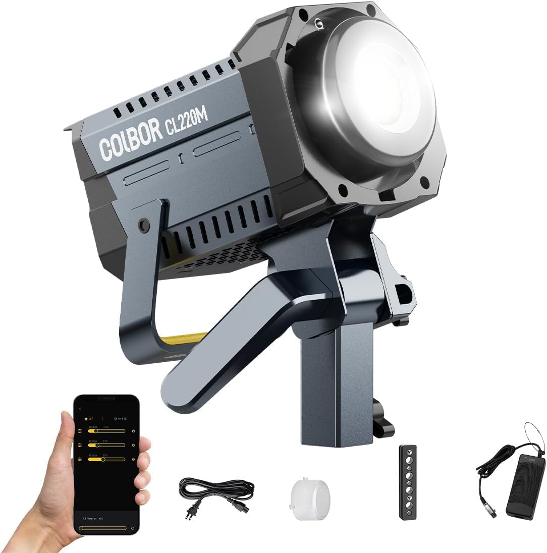 ѥ饤, COLBOR CL220M Lite 5600K ѥ饤 ӥǥ饤 Ƚ250W CRI96+ TLCI97+ 58100Lux@1m  1.6kg 7 ⡼/APP Bowensޥ