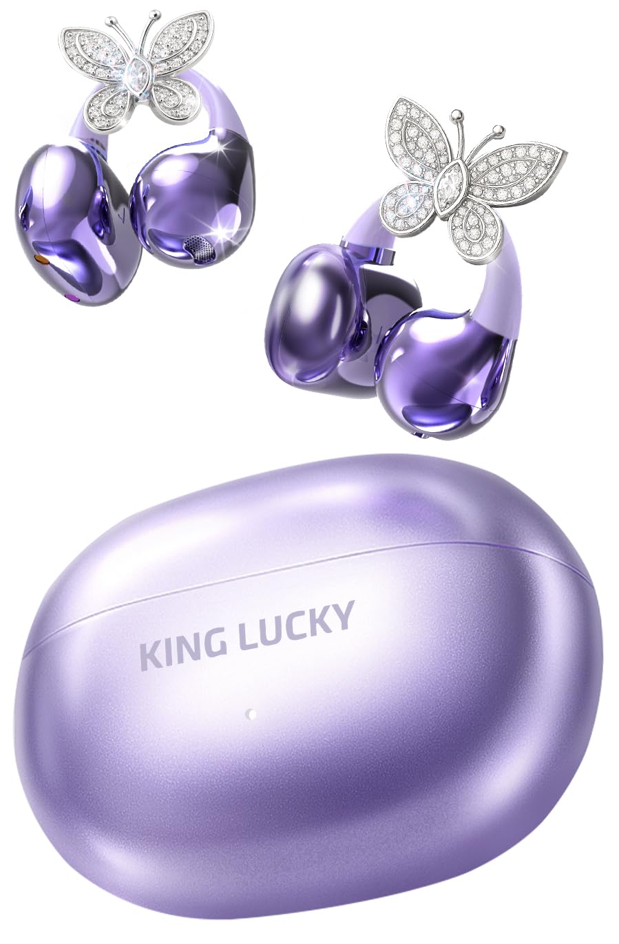 king luckyイヤーカフ イヤホン|着脱可能バタフライイヤリングレディース【ワイヤレス オープン イヤー Bluetooth イヤホン/イヤーカフ/防水 ...